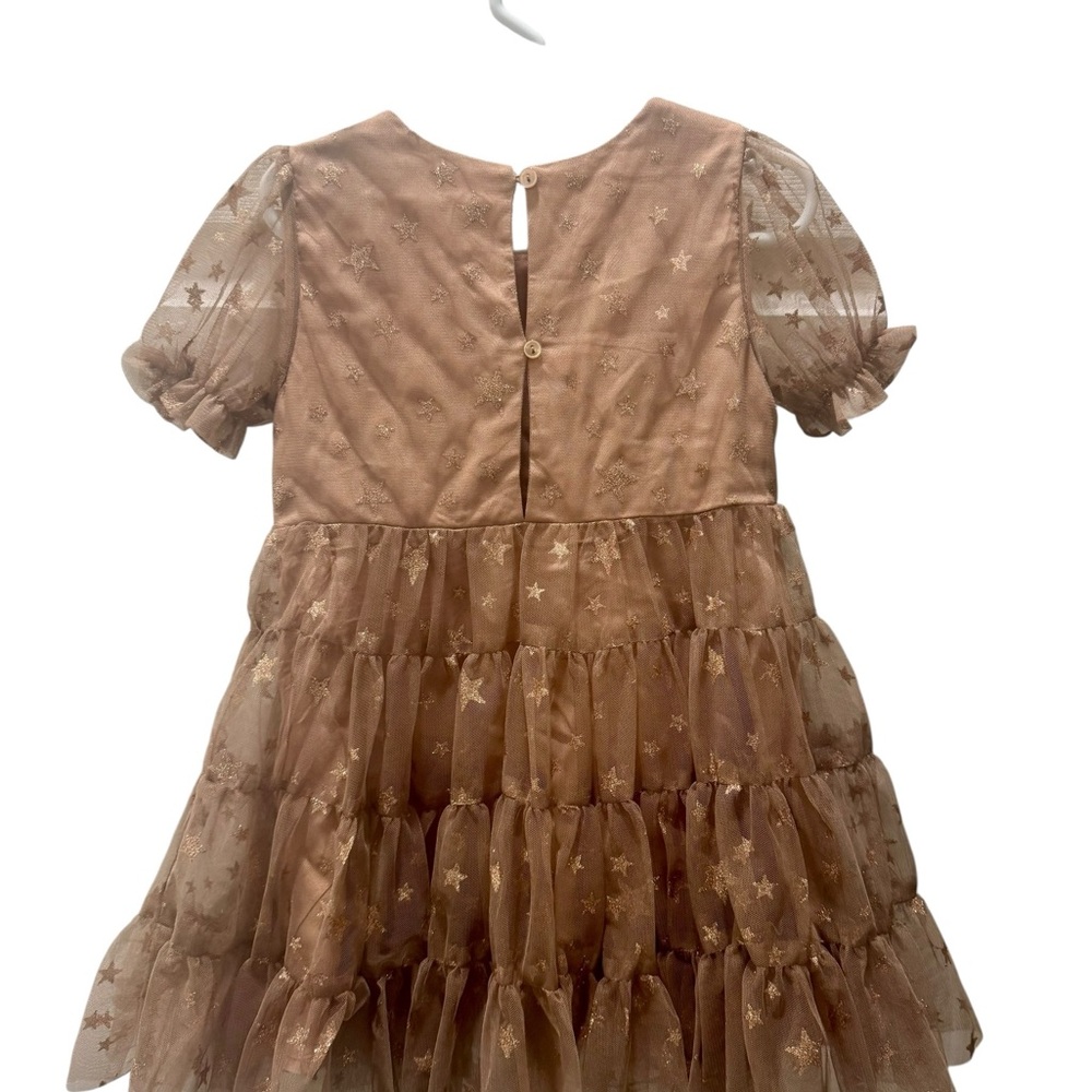 Noralee Dress with Tulle and Sparkly Star Print Tiered Girls Dress, Size 2T - Picture 5 of 10